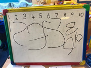 Whiteboard with numbers